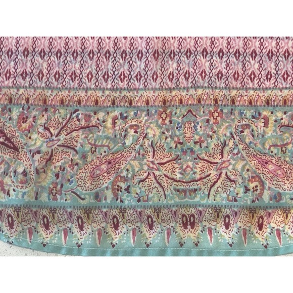 Fun2Fun Flutter Sleeve Womens Blouse Pink Paisley Floral V-Neck L Top Stitch Fix - Picture 6 of 7